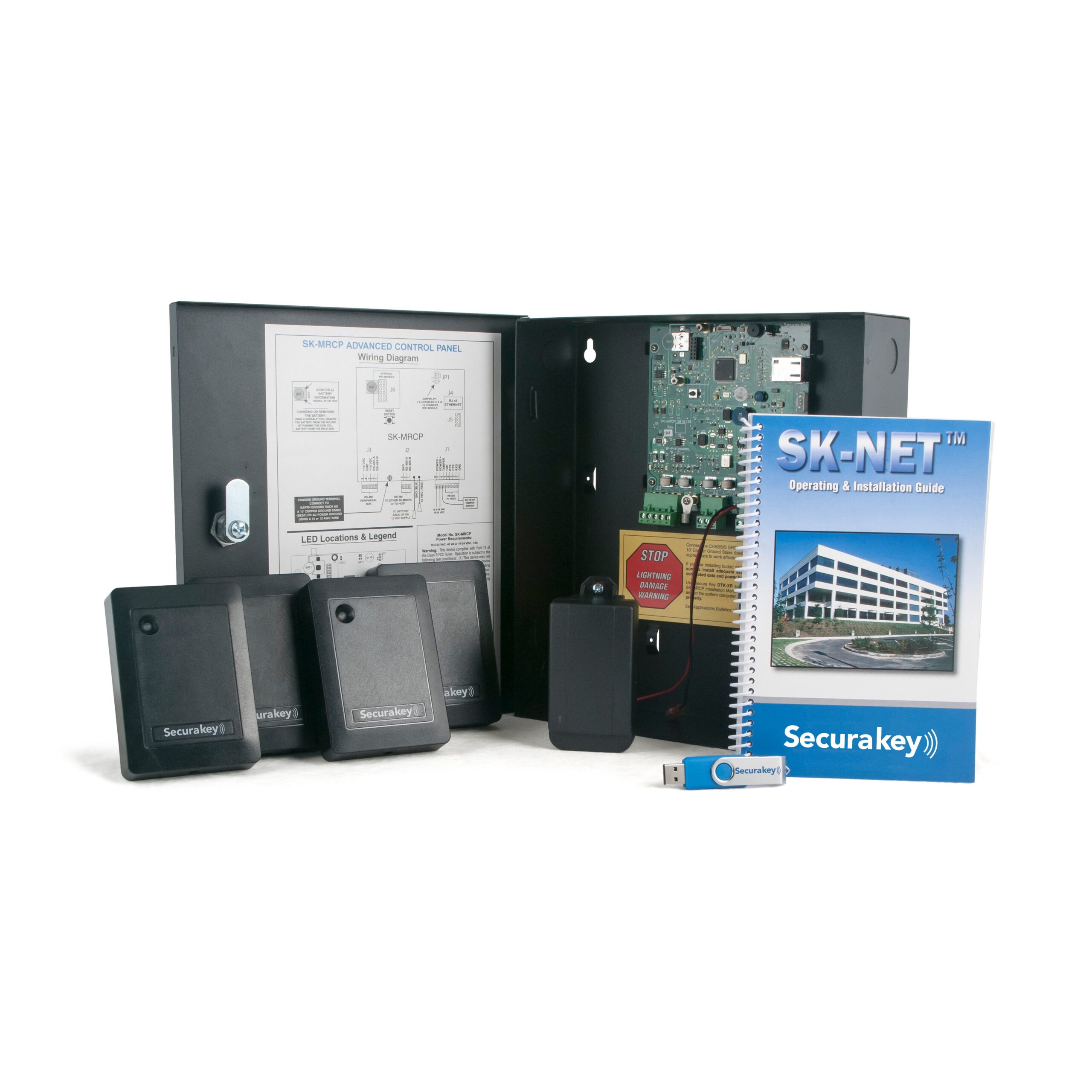 SecuraKey-NOVA-16-4-door-Kit-Panel-Software-Power-scaled-1.jpg SecuraKey NOVA.16 4-door Kit, Panel, Software, Power Supply, 4 Securakey (Switchplate style) HF contactless smart readers (cards not included) | SKY-SK-MRCP-4ETSR-S - Image 1